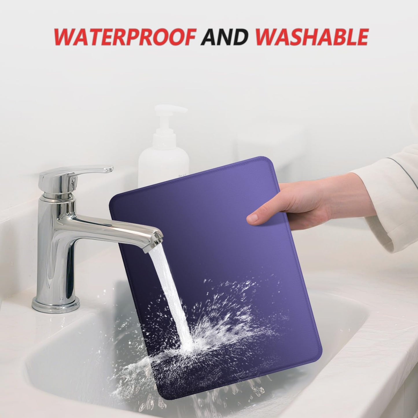 ITNRSIIET Mouse Pad Non-Slip Rubber Base Smooth Surface Stitched Edges Waterproof Durable Compatible with All Mice for Office & Gaming, Desk Accessory, 10.2x8.3x0.12 inch, Violet Gradient