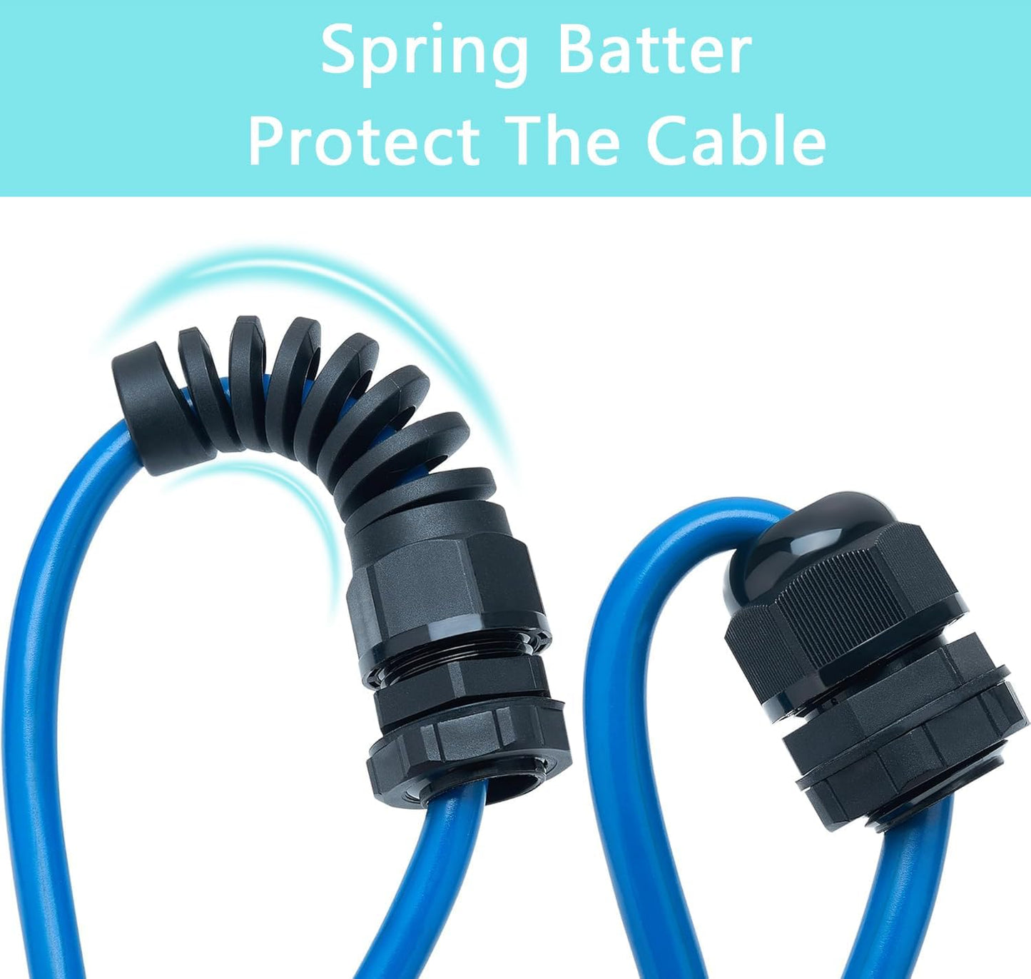 18 Pcs Waterproof Cable Gland,PG13.5(NPT 1/2) Thread(6-12mm), Made of PA66 Material,waterproof wire grommet Strain Relief Cord Connectors,Suitable for Various Electrical Installations