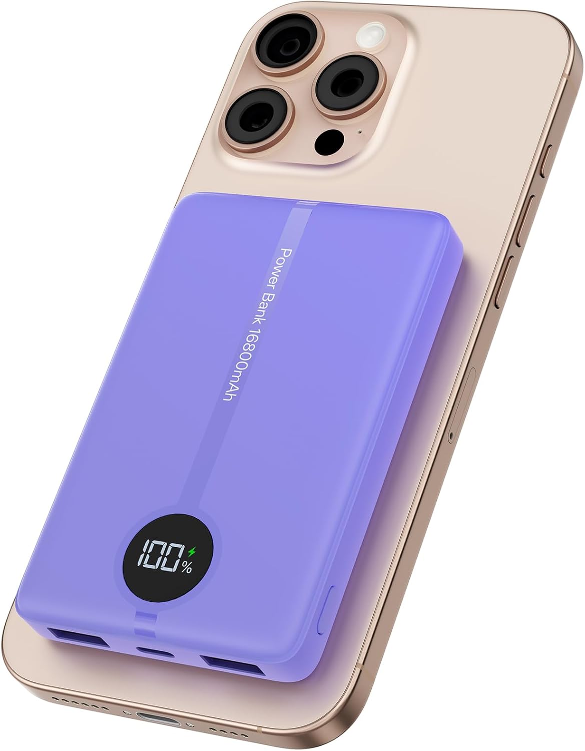 Magnetic Portable Charger, 16800mAh Wireless Power Bank, with 20W USB-C Fast Charging and LED Digital Display Magnetic Battery Pack, Compatible with iPhone 16/15/14/13/12 Full Series (2025)