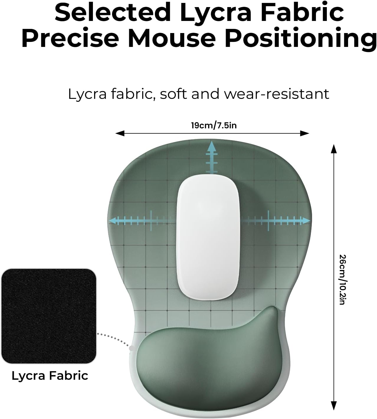 EooCoo Ergonomic Mouse Pad with Gel Wrist Rest Support Middle Concave Design, Relieve Wrist Pain Mousepad, Non-Slip Base for Laptop, Computer, Office Desk Accessories, Carpal Tunnel Syndrome