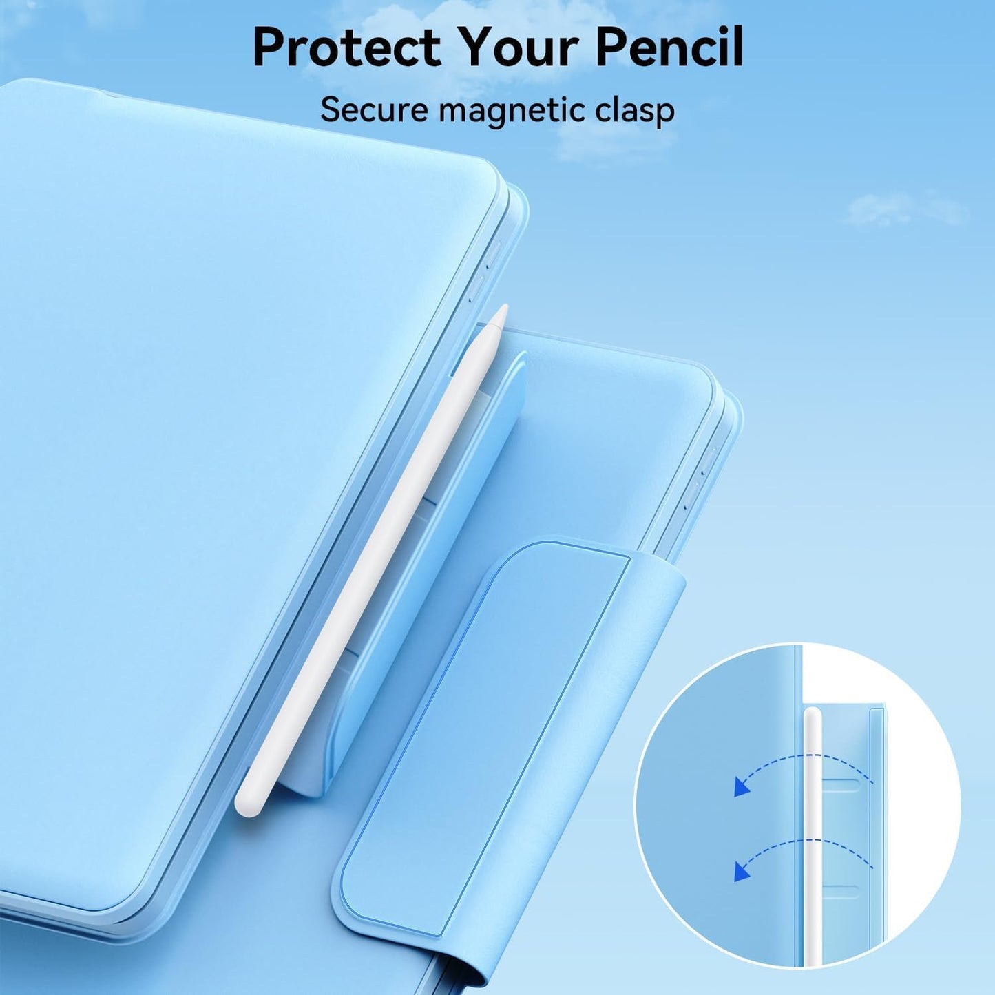 for iPad 9th Generation Case with Keyboard,Magic Style Keyboard Case for iPad 9th/8th/7th Gen 10.2 inch - Floating Cantilever Magnetic Stand Multi-Touch Trackpad (Sky Blue)