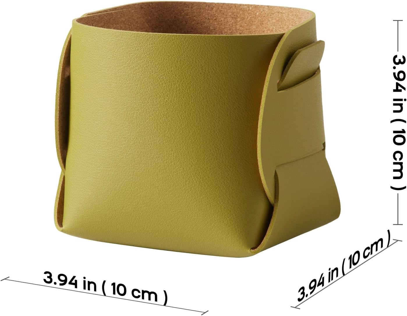 HOMIEAZICOZI 2-Pack Cork Leather Desk Accessories Storage - Pencil Pen Holder - Makeup Brush Holder Organizer - Stylish Addition to Home Decor (Olive Green)