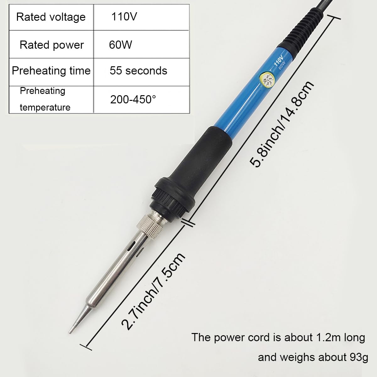 Soldering Iron Kit, 60W Soldering Iron with Interchangeable Iron Tips, Stand, Solder Tube, Welding Wire, 12-in-1 Adjustable Temperature Soldering Gun Welding Iron Kit for any Hobby Enthusiast 110V