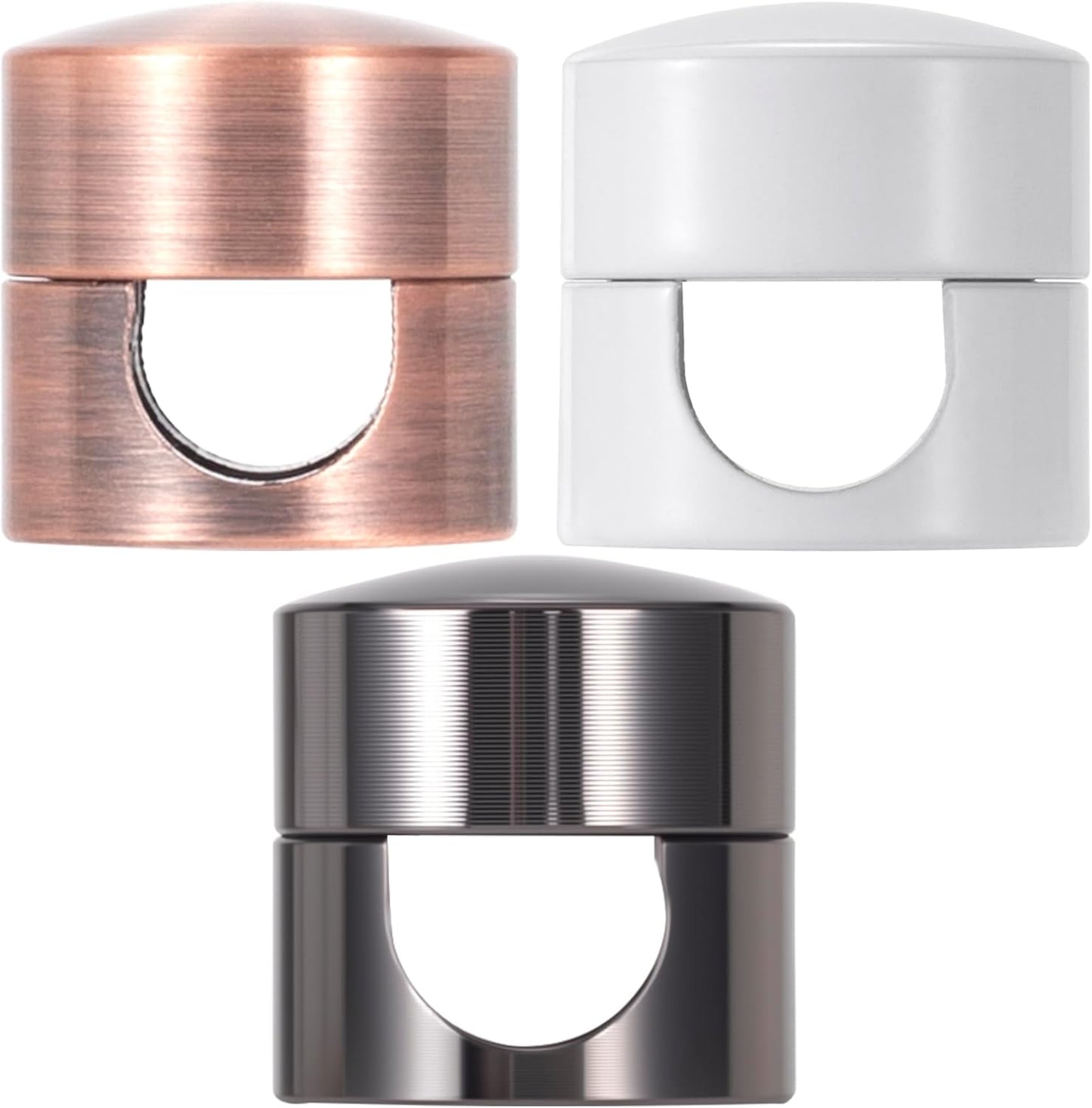 3 Sets Charger Holders for Cords, Adjustable Cable Anchor Holders, Adhesive Metal Cord Clips, Cable Management Wire Organizers for Desk, Office, Nightstand - Black, Red Bronze, White