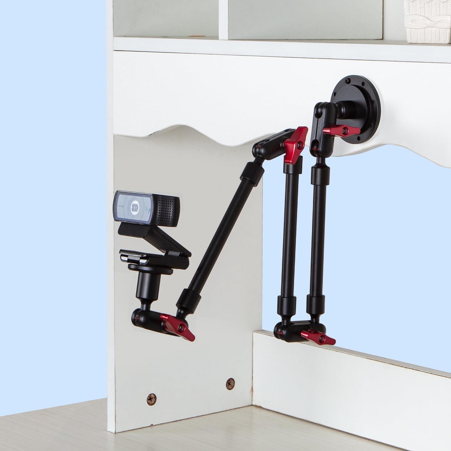 Adjustable Mobile Phone Holder for Desk, Wall Mount and Ceiling Mount Bracket for Phone and Other Smartphones (Metal Base +82cm arms)