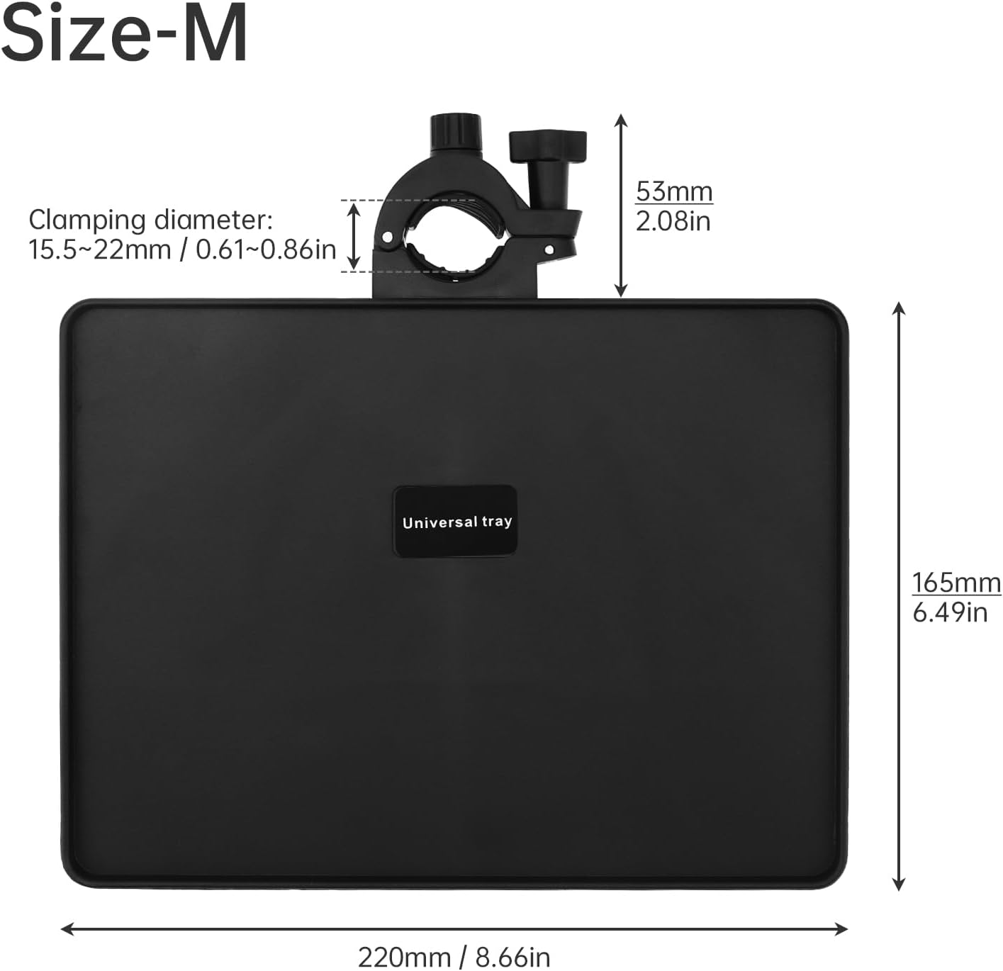 RTNLIT Microphone Music Stand Tray, Adjustable Clamp On Rack Tray Holder with 6.6 Pound Weight Capacity, Universal Mic Stand Tray for Music Sheet, Singing, Stage, Audio Recording (8.7" x 6.5")