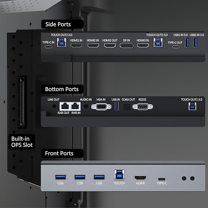 Shiarffe R9 Smart Board 55 Inch 4K Interactive Whiteboard Google EDLA-Certified All-in-One Touchscreen Digital Display Built-in 60W Speaker for Classrom Hybrid Work