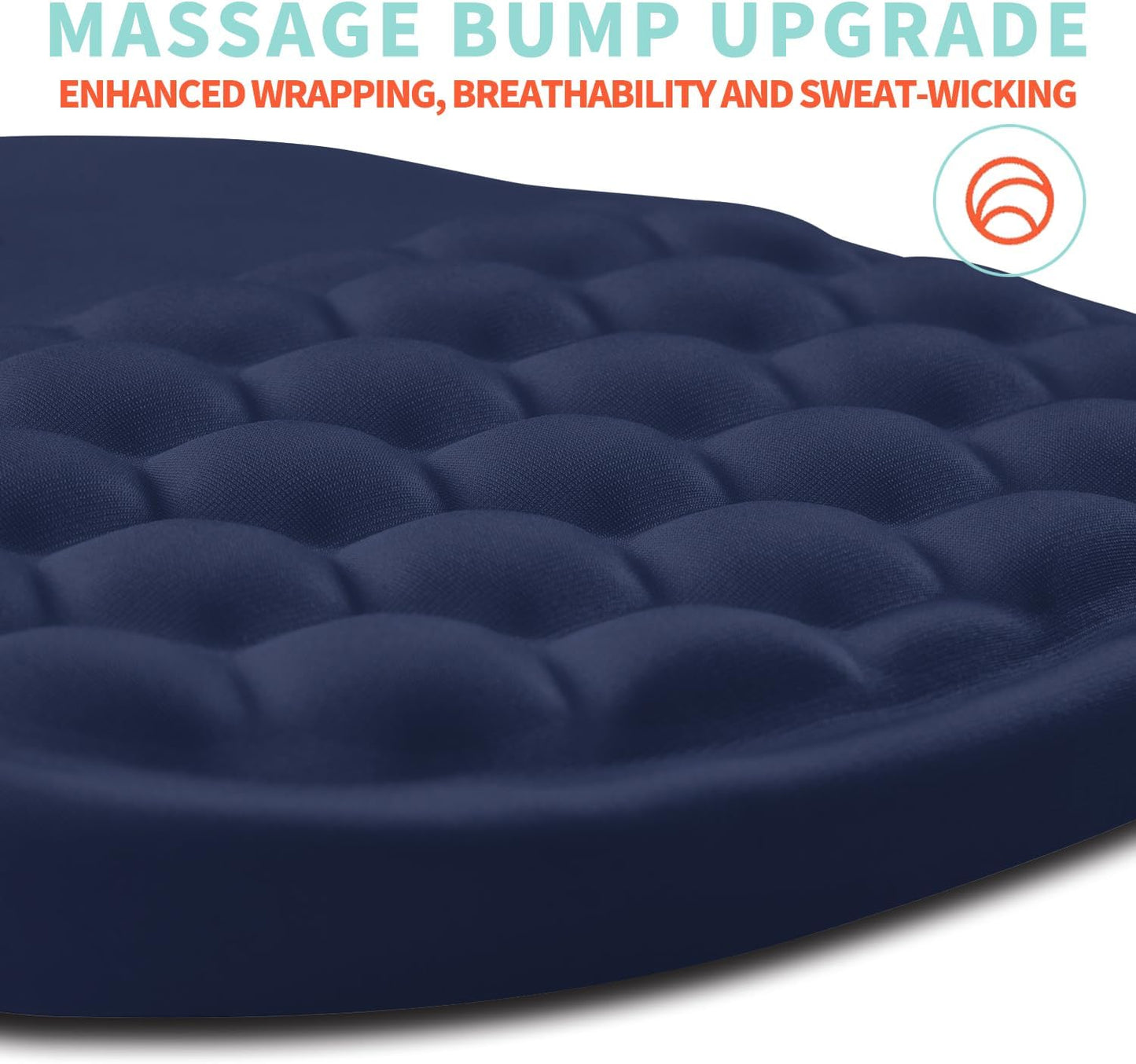 Ergonomic Mouse Pad Wrist Support with Memory Foam Massage Bulge, Carpal Tunnel Pain Relief Mousepad Wrist Rest for Mouse(12x8 inch, Dark Blue)