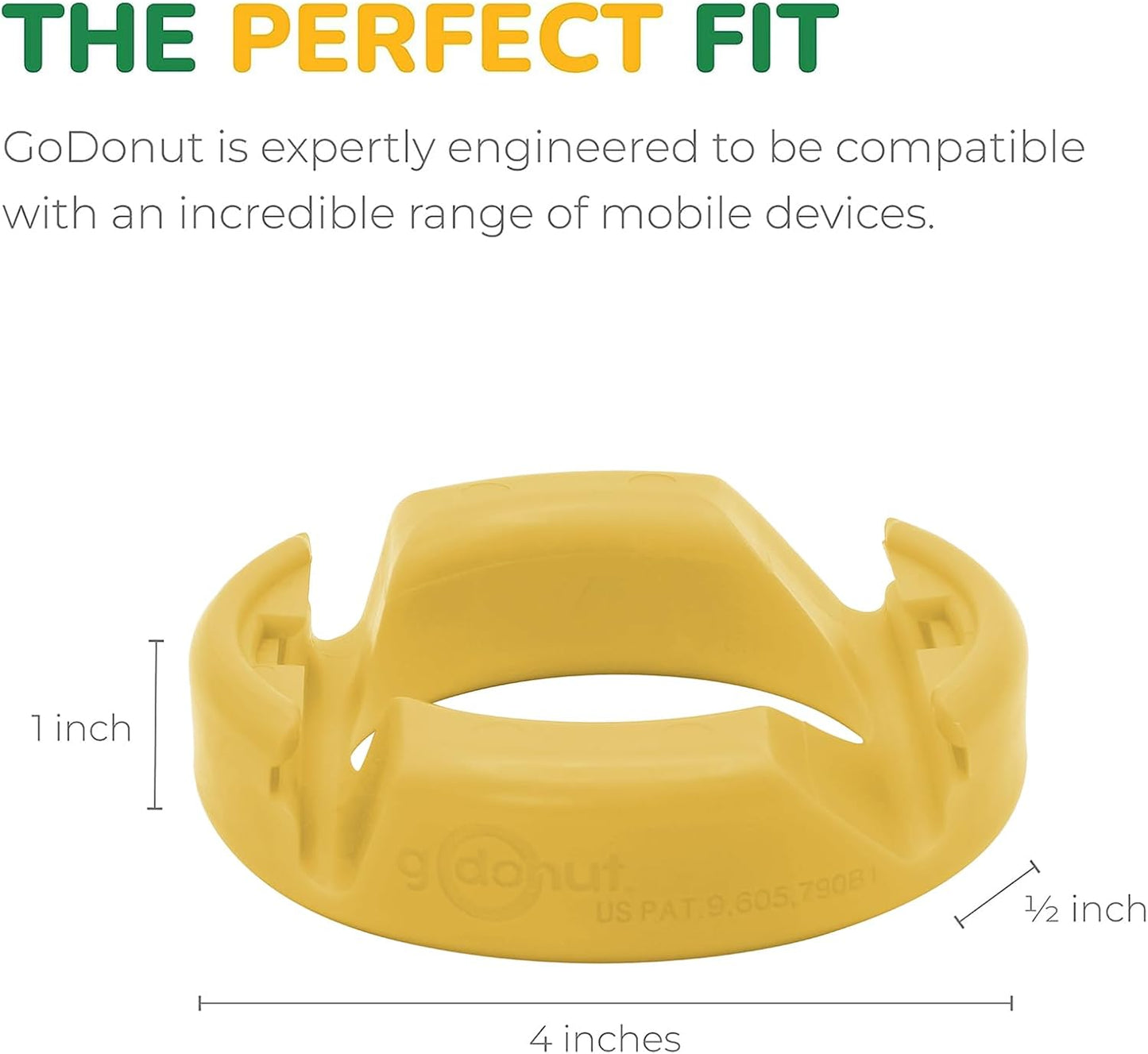 GoDonut – Phone Stand Original – Cell Phone Holder + Tablet Stand Desk Organizer – Compatible with Tablet, iPhone 16 15 14 Pro Max, Android & Most Smartphones - Yellow