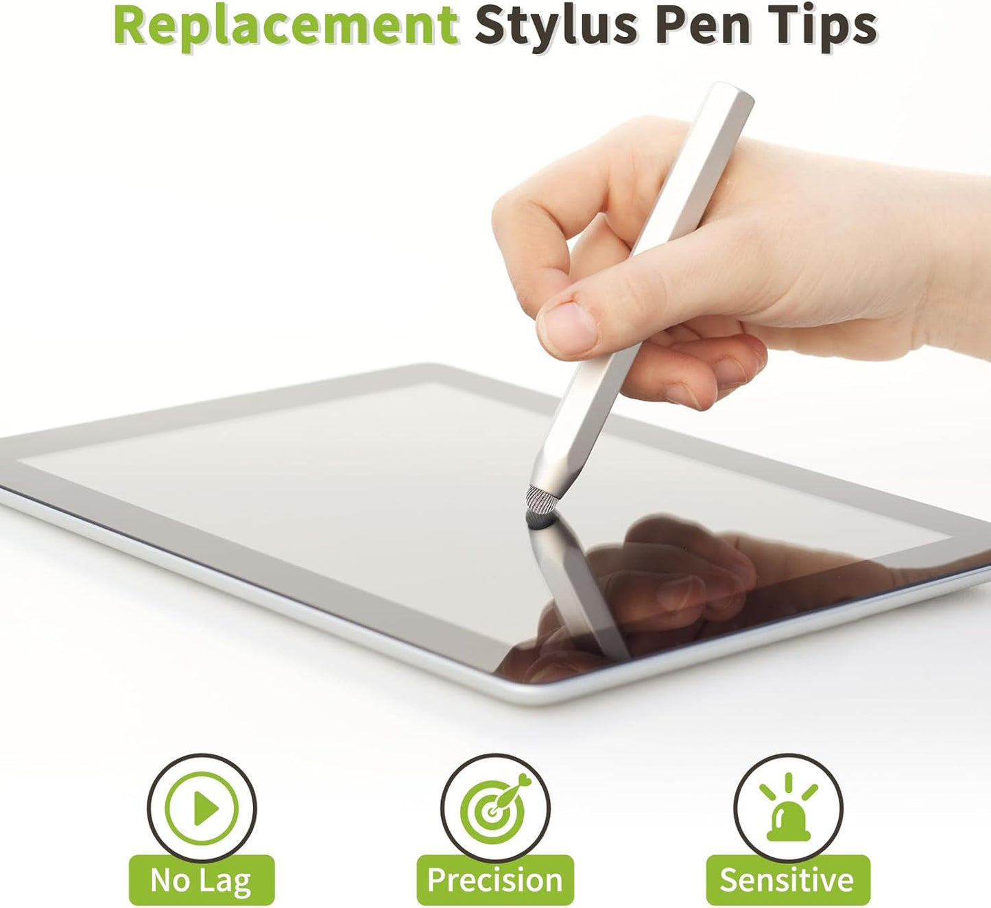 MECCANIXITY 10Pcs Replacement Fiber Mesh Tips for Stylus Pens 6.5mm Suitable for Capacitive Touch Screen,High Sensitivity,Soft,No Scratch Screen Pen Tip