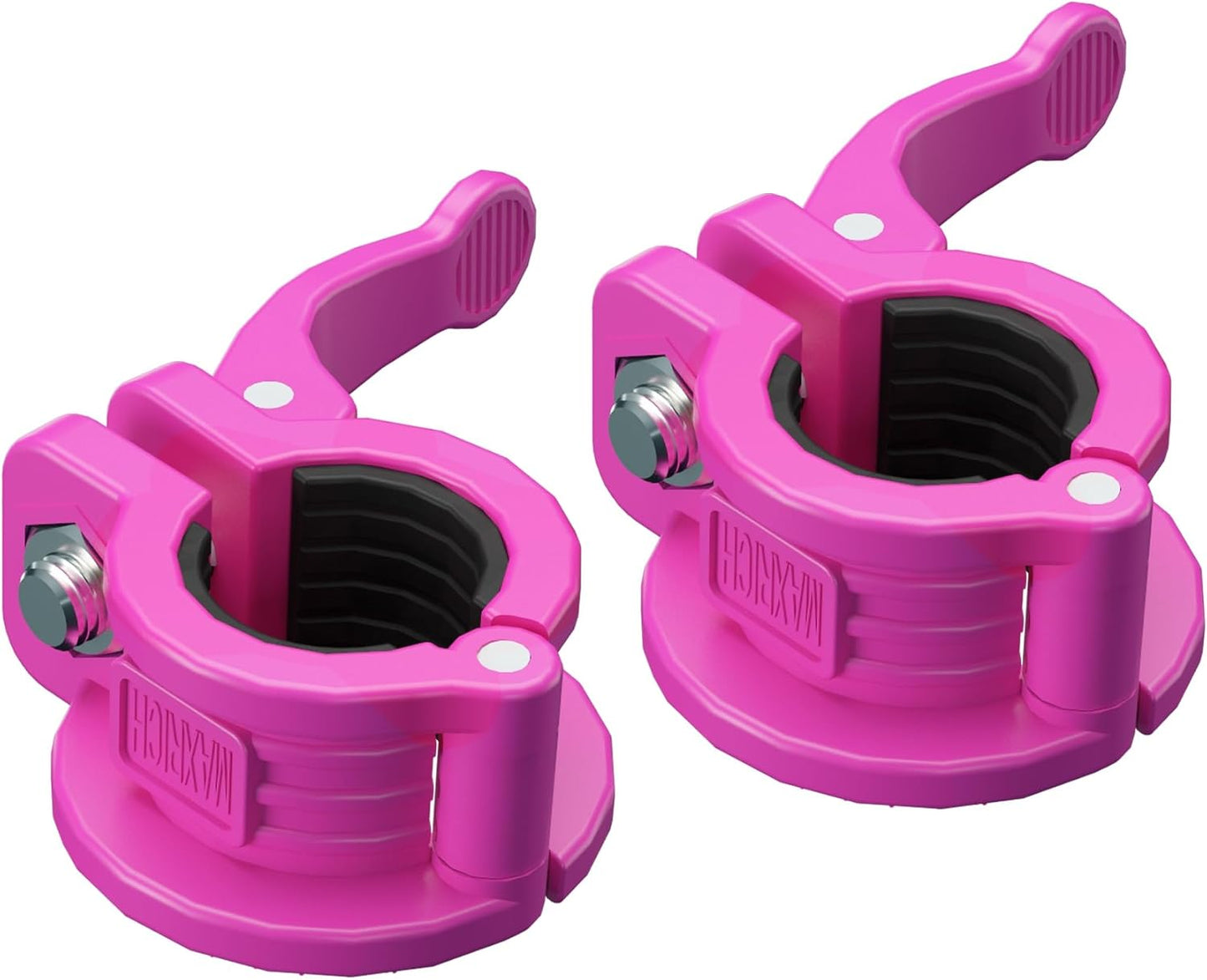 MAXRICH T Barbell Clamp 1 inch Multiple Sizes & Adjustable Weight Clips for Barbell Quick Release Barbell Clips|Barbell Collar Bar Locks for Weight Lifting (ROSE)