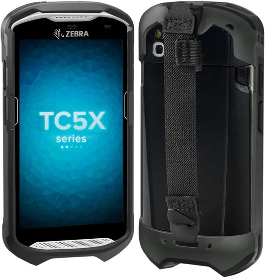 Case for Zebra TC51 TC510K TC52 TC52X TC56 TC57 TC57X TC520 TC520K – Rugged Protective Cover with Strap, Bumper, Boot-Style Holster, Handheld Barcode Scanner Accessory SG-TC51-EXO1-01 (Black)