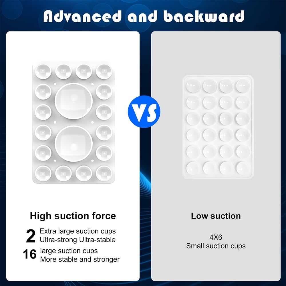 Silicone Suction Phone Holder Mount,Silicon Adhesive Phone Accessory for iPhone and Android, Hands-Free Mirror Shower Phone Holder,TikTok Videos and Selfies (White, Single Sided)