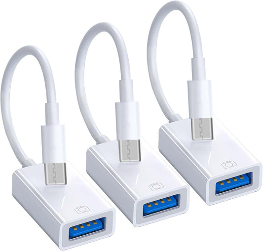 USB C to USB Adapter [3 Pack],Type-C OTG Cable, C Male to USB A Female Adapter Compatible with Laptops/Tablets/Phones ECT.