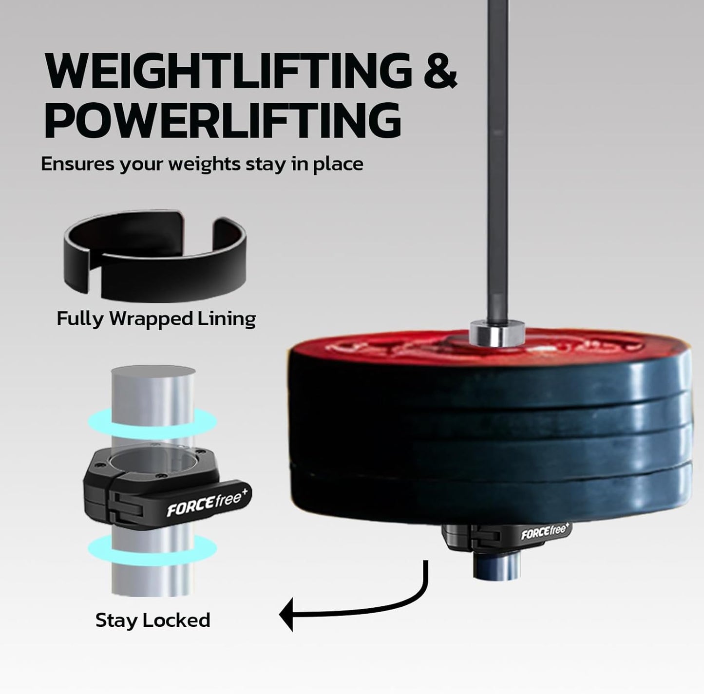 Barbell Clips (Pair), Barbell Clamps, Quick Release Olympic Barbell Clamps with Anti Slip TPR Grip, Barbell Collars for Secure Weightlifting & Powerlifting