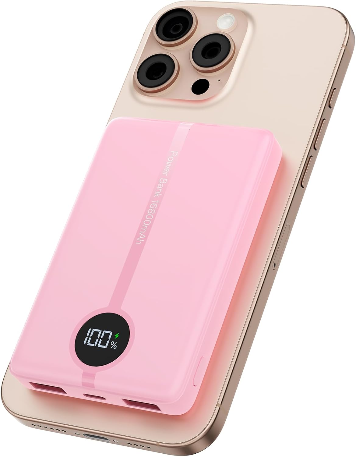 Magnetic Portable Charger, 16800mAh Wireless Power Bank, with 20W USB-C Fast Charging and LED Digital Display Magnetic Battery Pack, Compatible with iPhone 16/15/14/13/12 Full Series (2025)