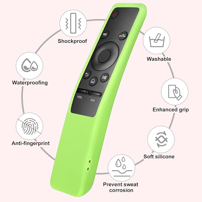 (2 Pack) Cover for Samsung Remote Silicone Protective Case Compatible with Samsung TV Remote Control Cover BN59 Series Glow in The Dark Remote Skin Sleeve