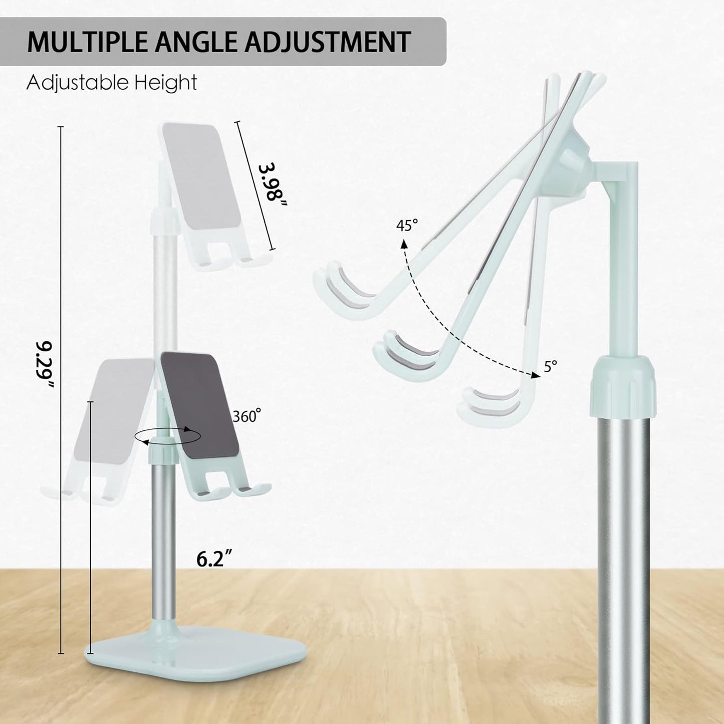 Doboli Cell Phone Stand, Phone Stand for Desk, Phone Holder Stand Compatible with iPhone and All Mobile Phones Tablet, Gifts for Adults Women Men Mom Wife, Turquoise