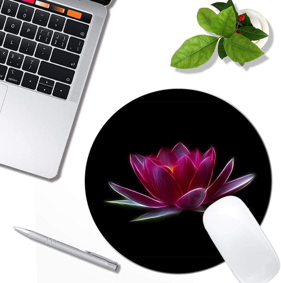 Lotus Flower Water Plant Mouse Pad Round Non-Slip Rubber Mousepad Laptop Office Computer Decor Cute Desk Accessories Customized Design Mouse Pad