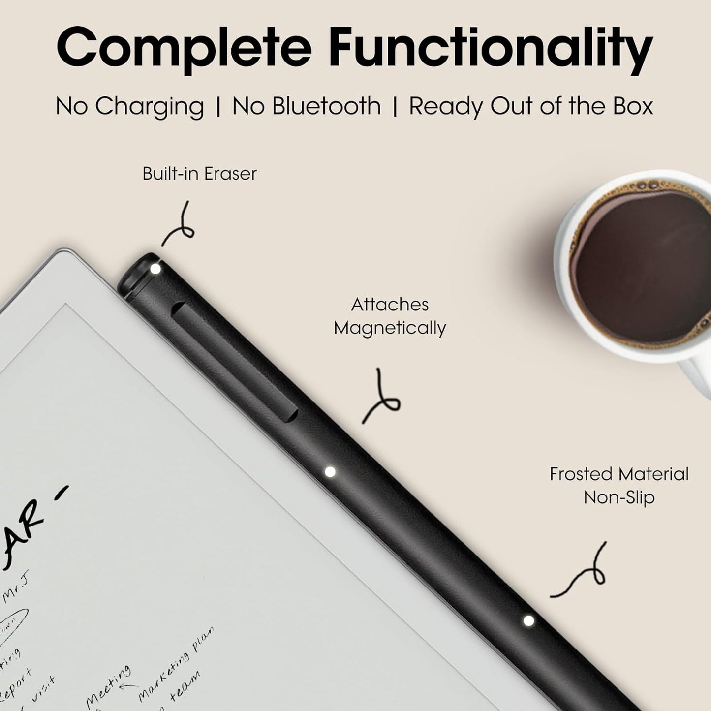 Magnetic Stylus for Remarkable 2 Pen with Eraser, EMR Digital Stylus for Remarkable Replacement Pen Marker Plus, Digital 2 Stylus Alternative Marker Plus for Wacom/Kindle Scribe/BOOX/EMR Devices