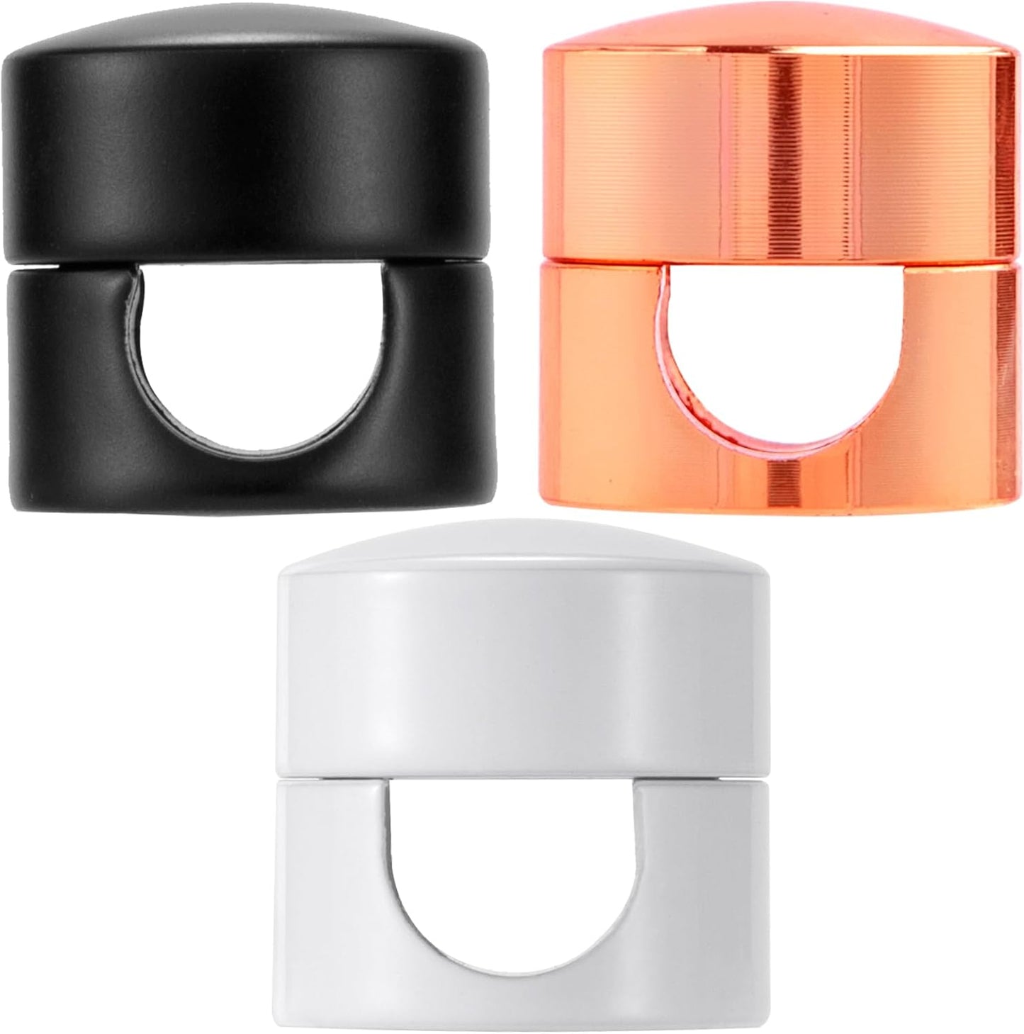 3 Sets Charger Holders for Cords, Adjustable Cable Anchor Holders, Adhesive Metal Cord Clips, Cable Management Wire Organizers for Desk, Office, Nightstand - Matte Black, White, Rose Gold