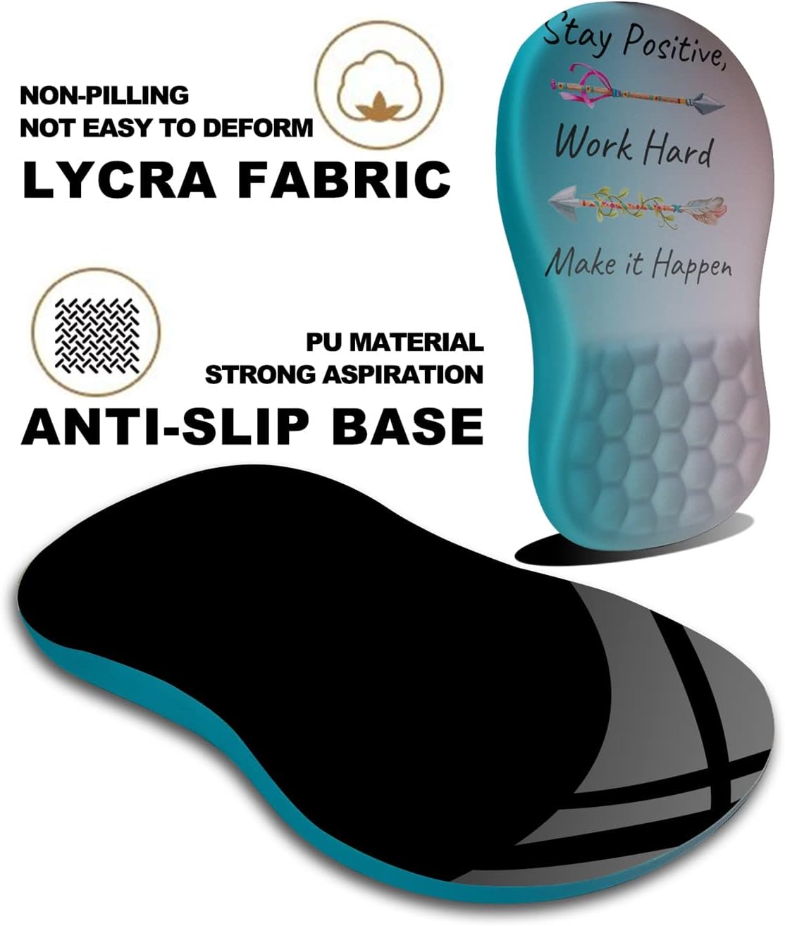 Mouse Pad Wrist Support, Ergonomic Mouse Pad with Massage Dot, Comfortable Computer Mouse Pad for Laptop, Wrist Rest Pain Relief Mousepad with Non-Slip PU Base for Office & Home, 12 x 8 in