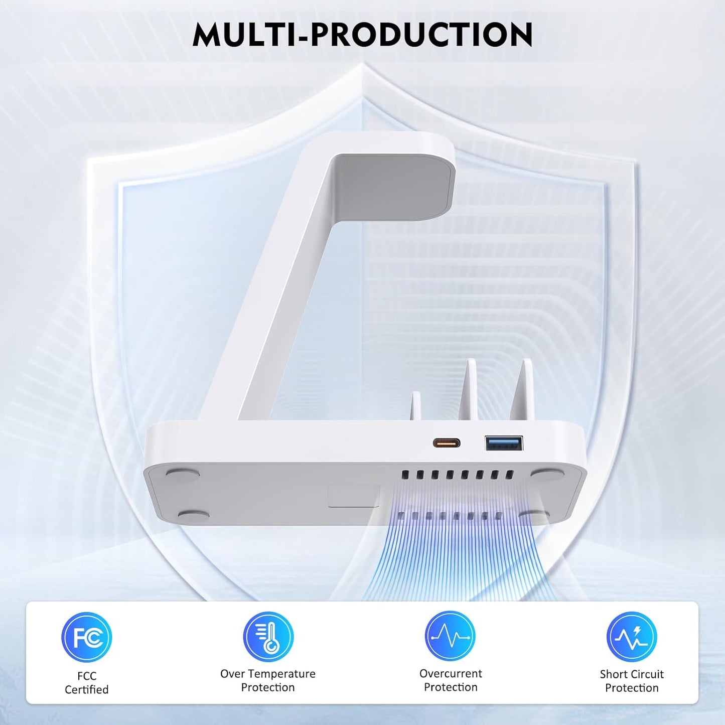 Wireless Charger for iPhone - 5 in 1 Charging Station for Multiple Devices Apple: Fast Wireless Charging Stand Dock for iPhone 16e 16 15 14 13 12 Pro Max Apple Watch Airpods(White)