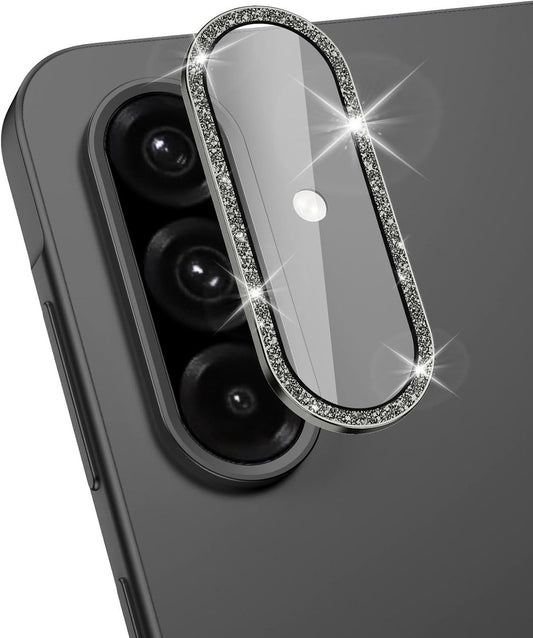 for Samsung Galaxy A26/A36/A56 Camera Lens Protector, Individual Metal Ring Tempered Glass Lens Cover, [Strong Adsorption] Scratch Resistant Ultra-Thin HD Clear Lens Cover, 1 Set-Black