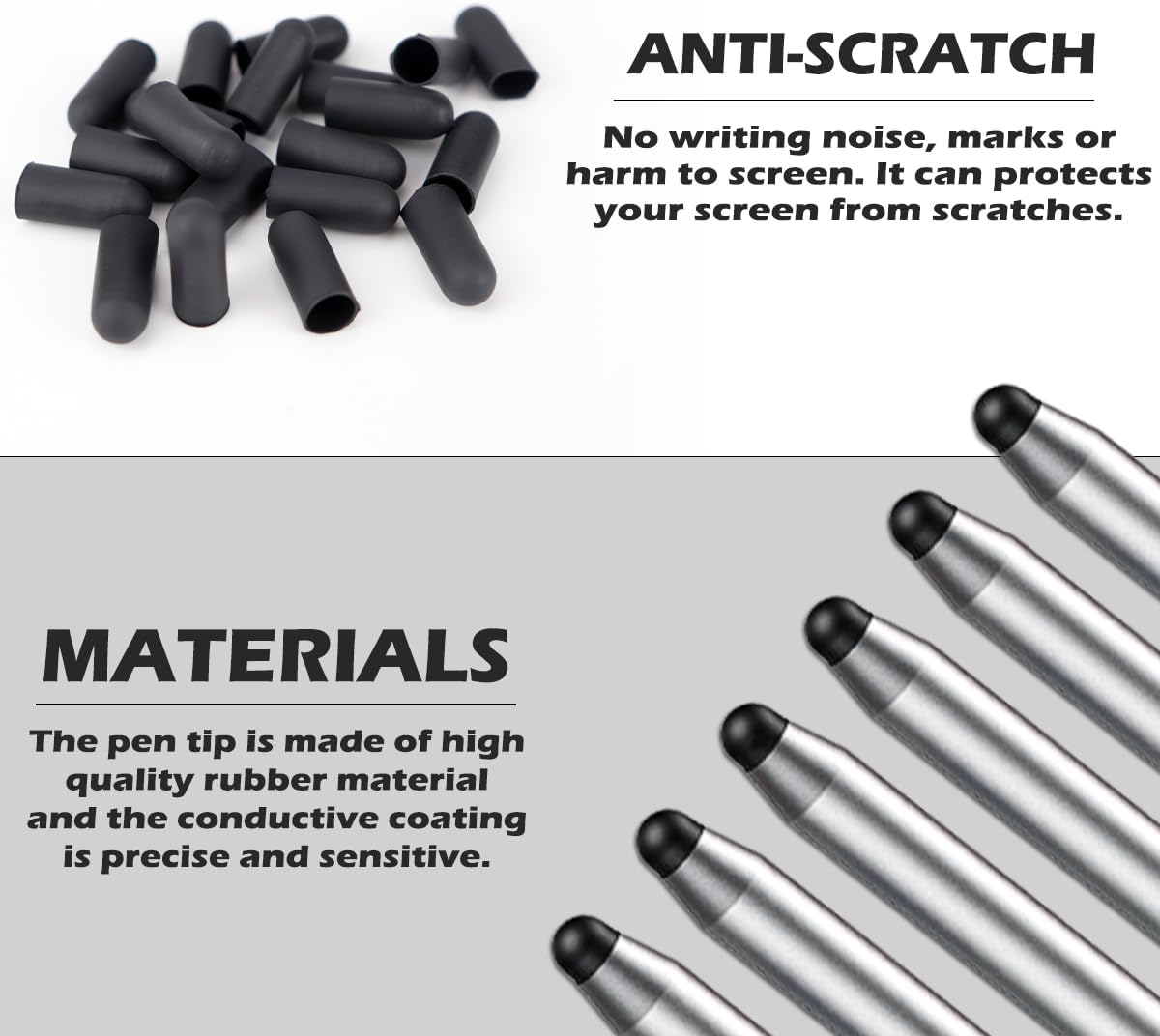 20Pcs Replacement Tips Silicone Rubber Touch Screen Pens Tips for Touch Pen (9 * 20mm)