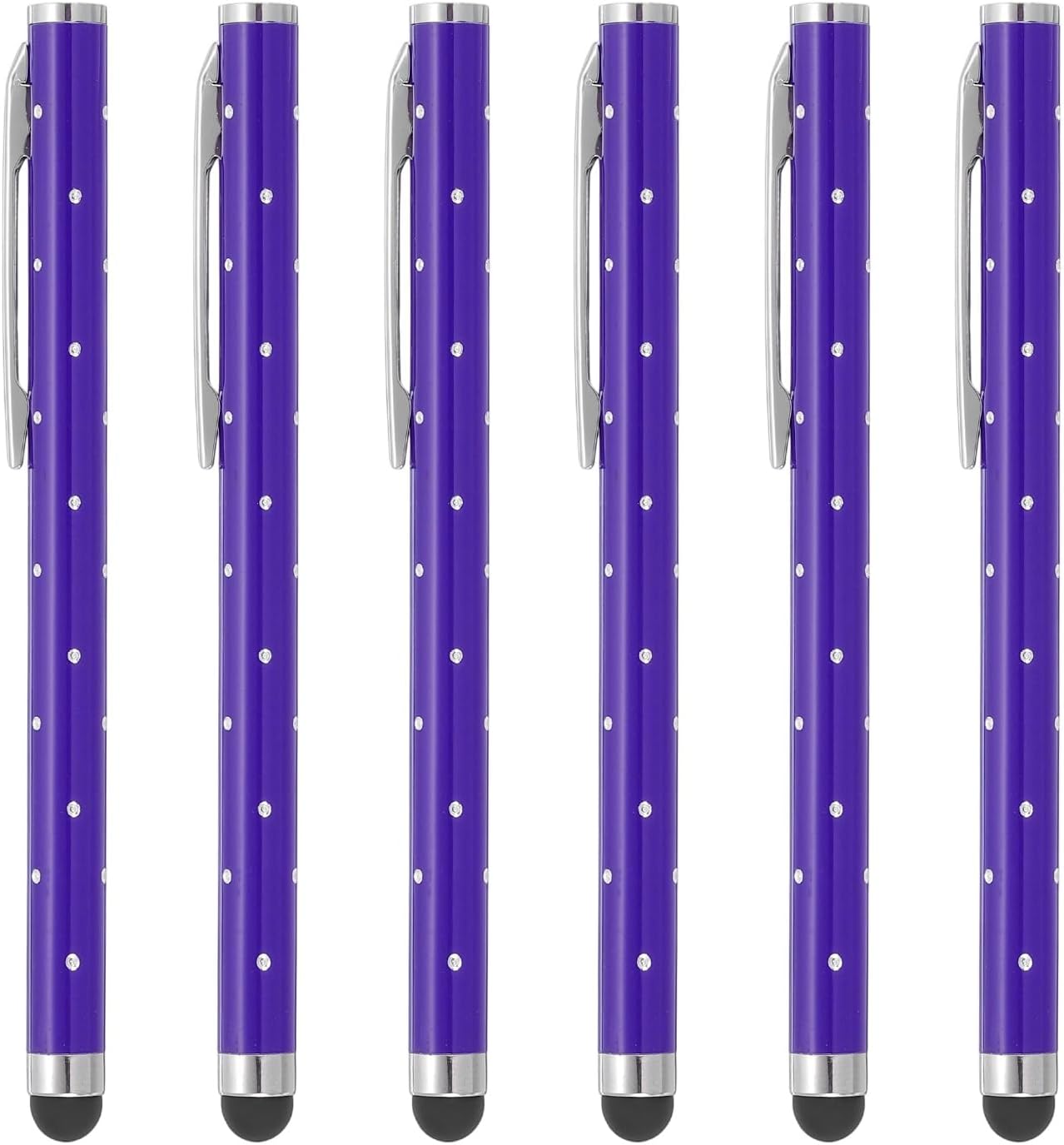 PATIKIL Stylus Pens for Touch Screens, 6 Pcs High Precision Universal Bling Stylus Crystal Metal Capacitive Pen for Touch Screen Devices Phone Tablets Laptop, Purple