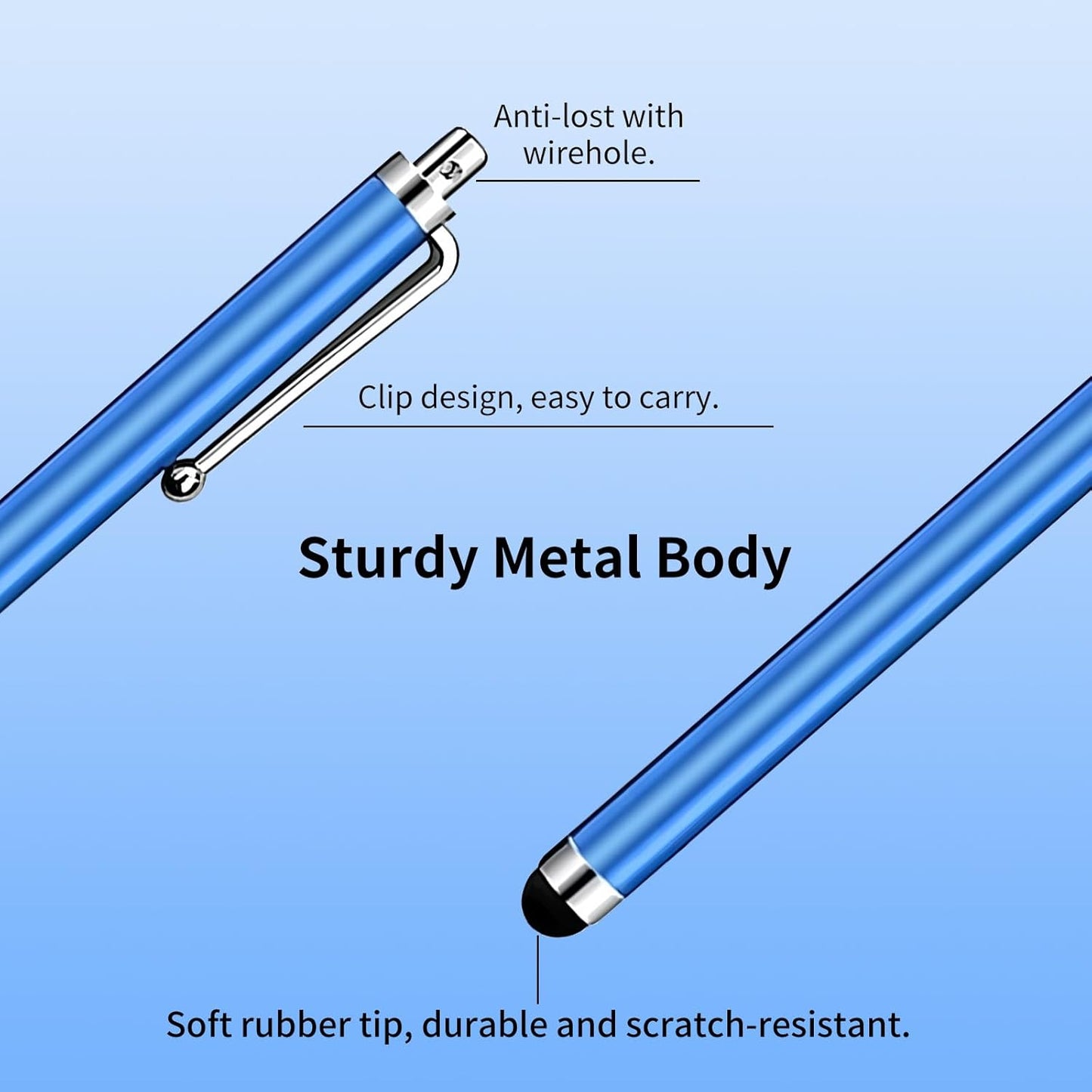 10 Pack Stylus Pen,High Precision and Sensitivity Stylus for Everyday Writing,Stylus Pen for Touchscreen Drawing,Universal Stylus Compatible with All Touch Screens,10 Colors