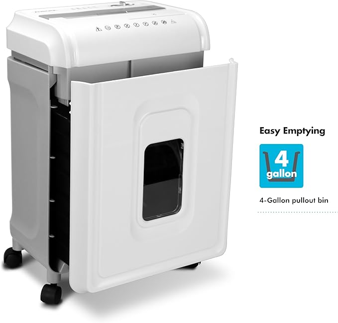Aurora Anti-Jam 12-Sheet Cross-Cut Paper/CD and Credit Card Shredder with 4 Gallon Pullout Basket/Security Level P-4