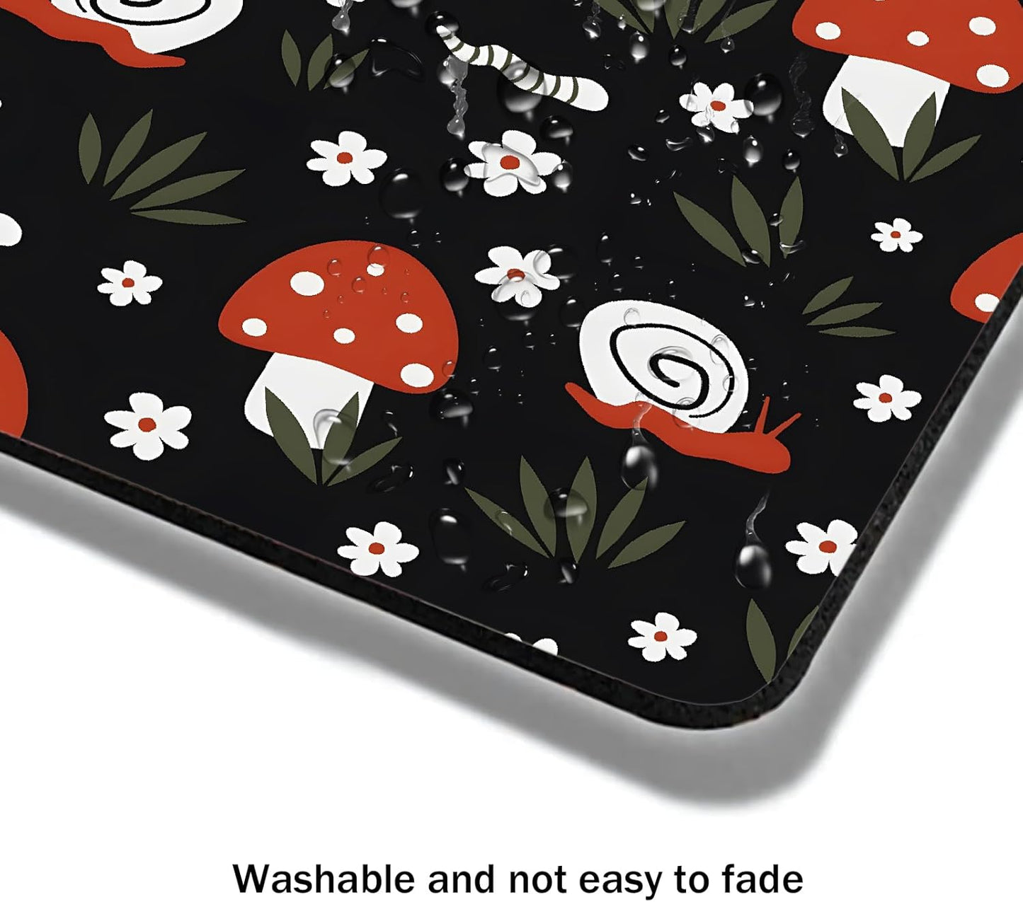 Mouse Pad, Cute Abstract Art Red Mushroom Mouse Pads for Desk, 9.5" x 7.9" Non-Slip Rubber Base Computer Mousepad with Women, Portable Square Design for Wireless Mouse and Pad Laptop Office & Travel