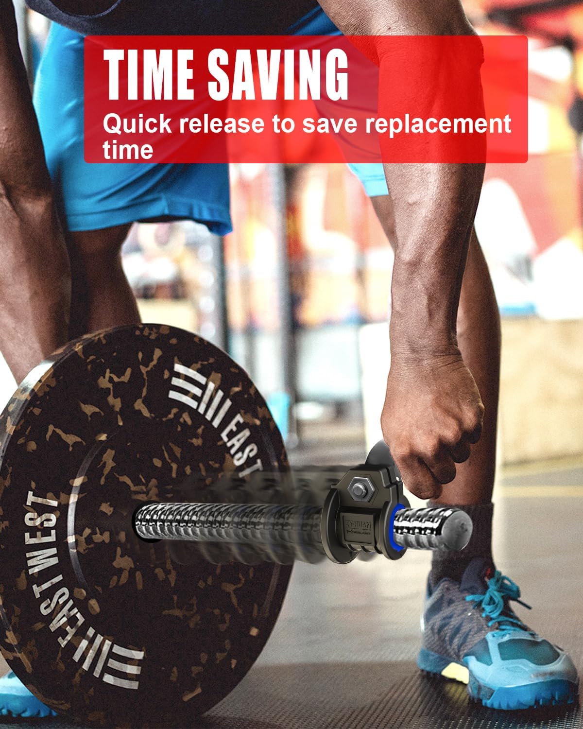 Barbell Clips 1 Inch Quick Release Weight Clamps 0.9-1.18inch Multi-Size Adjustable Olympic Clamps for Bars