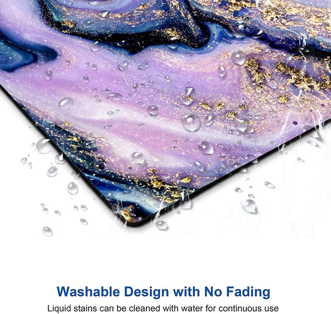 Mouse Pad, Purple Navy Gold Marble Mouse Pad, Premium-Textured Marbling Mouse Mat Square Waterproof Non-Slip Rubber Base Computer Mousepads for Office Laptop Desk