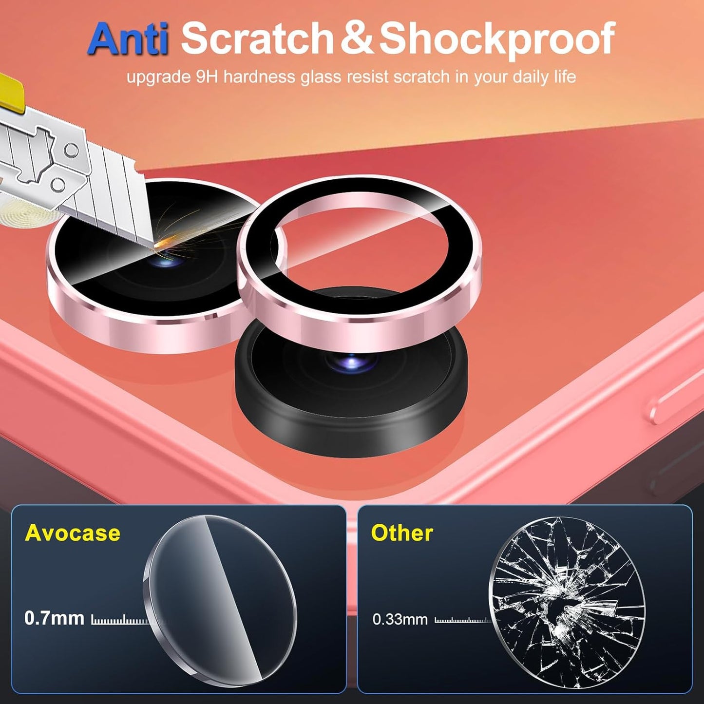 for Samsung Galaxy Z Flip 7 Camera Lens Protector, Individual Metal Ring Tempered Glass Lens Cover, [Strong Adsorption] Scratch Resistant Ultra-Thin HD Clear Lens Cover, 1 Set-Pink Ring