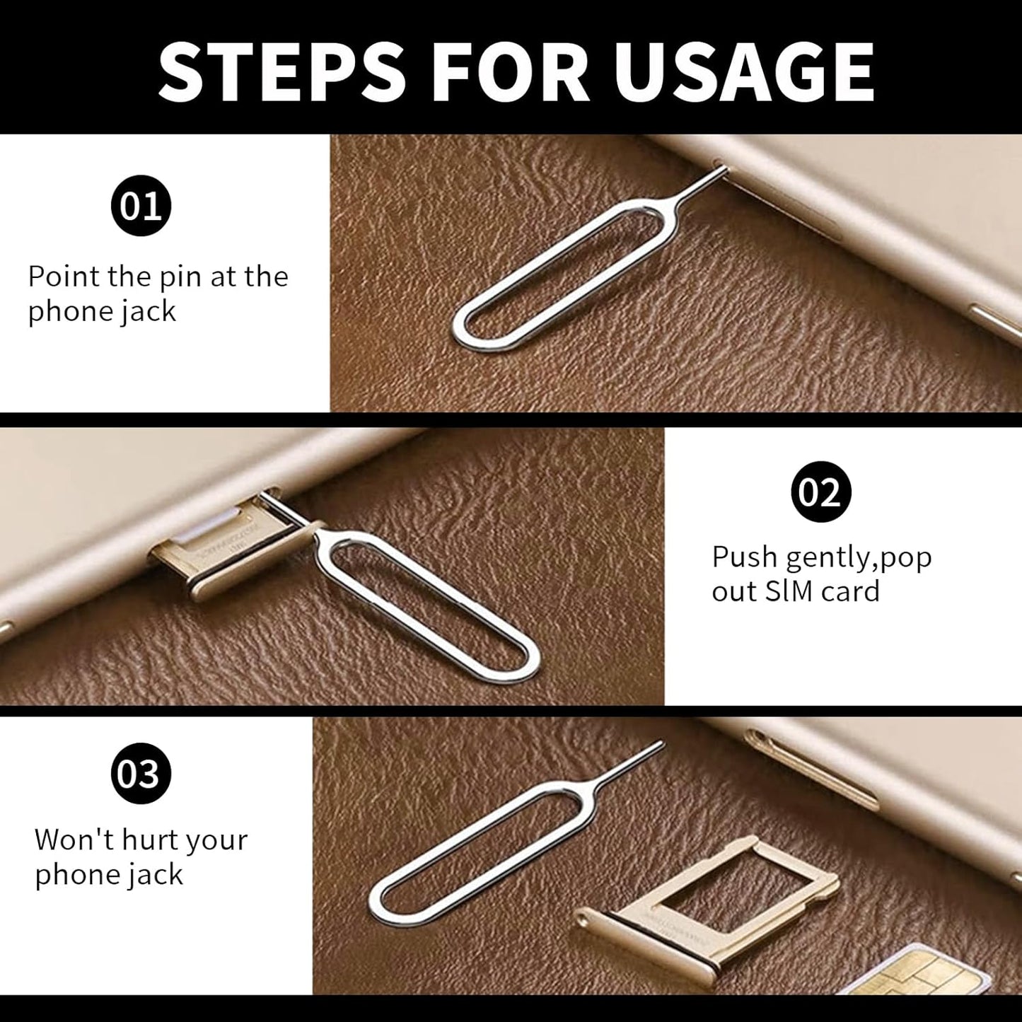 16 PCS Sim Card Removal Tool, Sim Ejector Tool, Comes with 50 Pieces of Mobile Phone Dust Plugs Type-C Data Plugs, Small and Portable, Available for All Mobile Phones