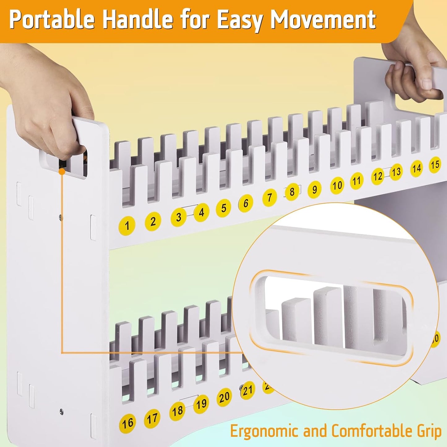 Cell Phone Holder Classroom Cell Phone Storage 2-Tier Multiple Cell Phone Stand Rack with 1-30 Number Stickers PVC Board Mobile Phone Holder Desktop Organizer for Classroom Office (30 Slots)