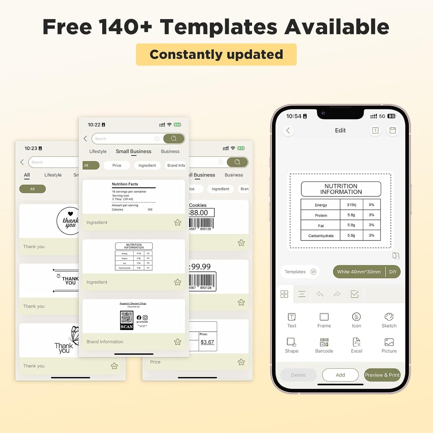 SUPVAN T50M Pro Bluetooth Label Maker Machine with Tape, Wide Waterproof Label, Versatile App with 40 Fonts and 650+ Icons, Inkless Labeler for Home, Kitchen, School, Office Organization, Black