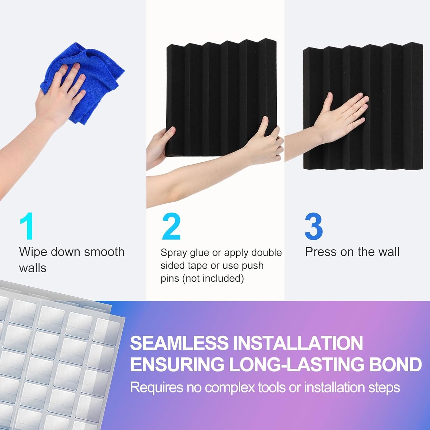 JBER 24 Pack Red and Charcoal Acoustic Panels Studio Foam Wedges Fireproof Soundproof Padding Black Wall Panels 2" X 12" X 12"…