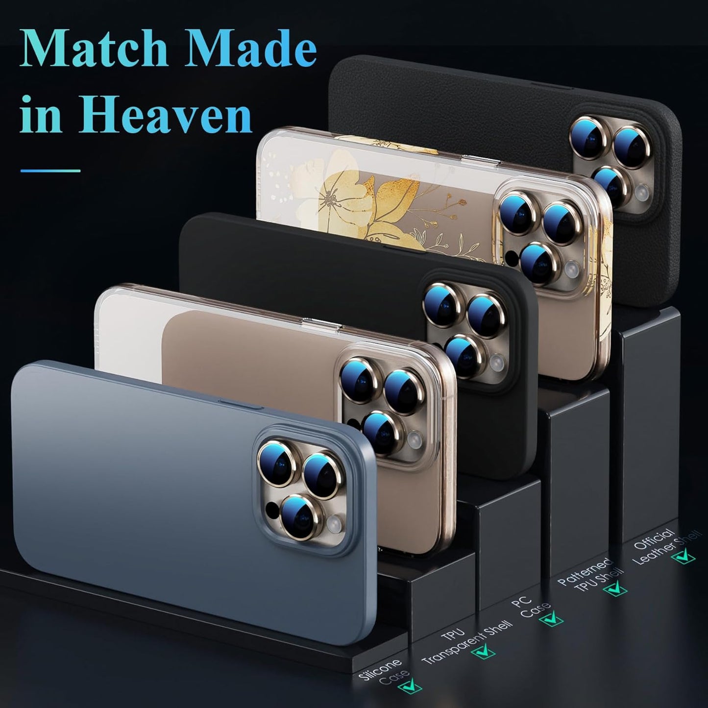 YWXTW Camera Lens Protector for iPhone 16 Pro/iPhone 16 Pro Max, [1 Step Installation Tray] Tempered Glass Screen Protector Metal Individual Camera Cover Accessories Case Friendly (Desert Titanium)