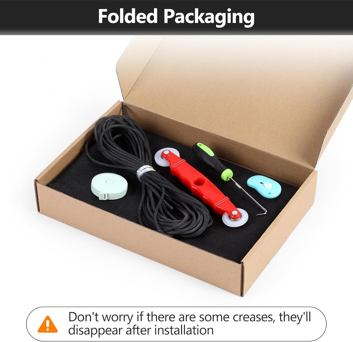 Window Screen Door Repair Kit, 39" x 78" Screen Door Mesh Replacement Kit, Durable Fiberglass Mesh Roll with Tools for Windows Doors Patio and Porch Replacement, Black