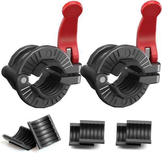 MAXRICH Barbell Clamp 1 inch Multiple Sizes & Adjustable Weight Clips for Quick Release Barbell Collars