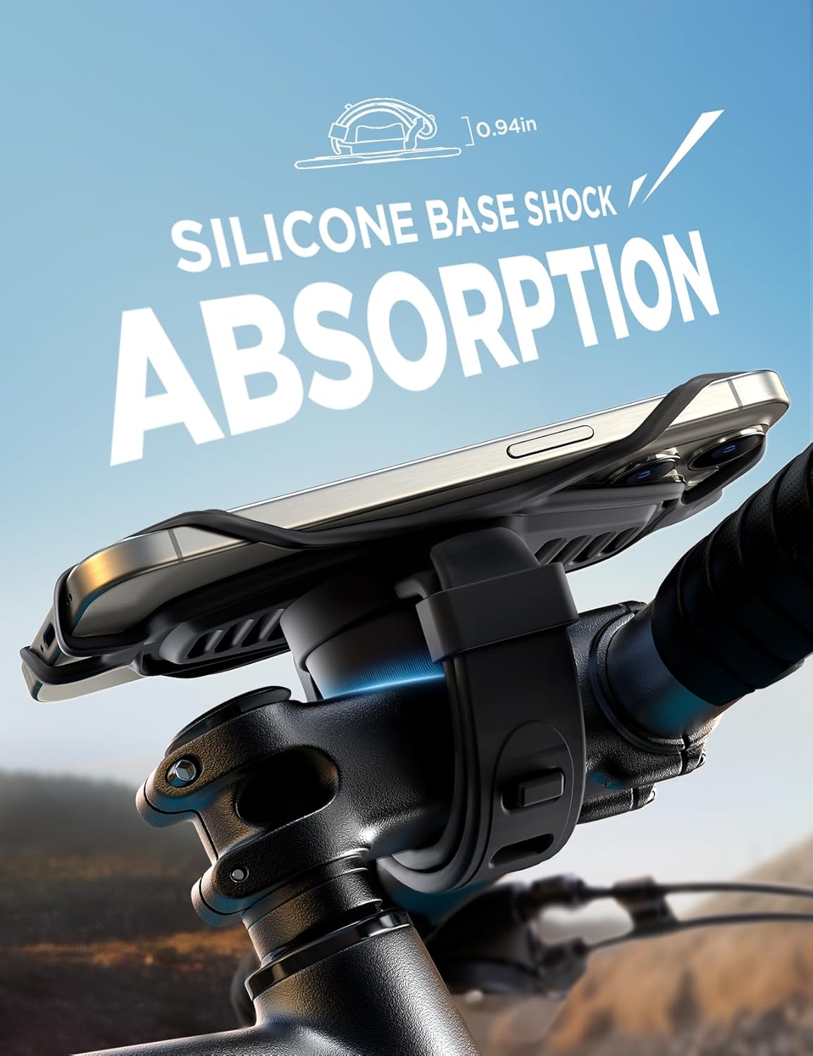 JOYROOM Bike Phone Holder, 2024 Upgrade Phone Mount for Bike [7.2'' Big Phone Friendly&Ultra-Stable], Bicycle Motorcycle Phone Mount Holder Handlebar Cell Phone Clamp for iPhone 15/16 Pro Max Scooter