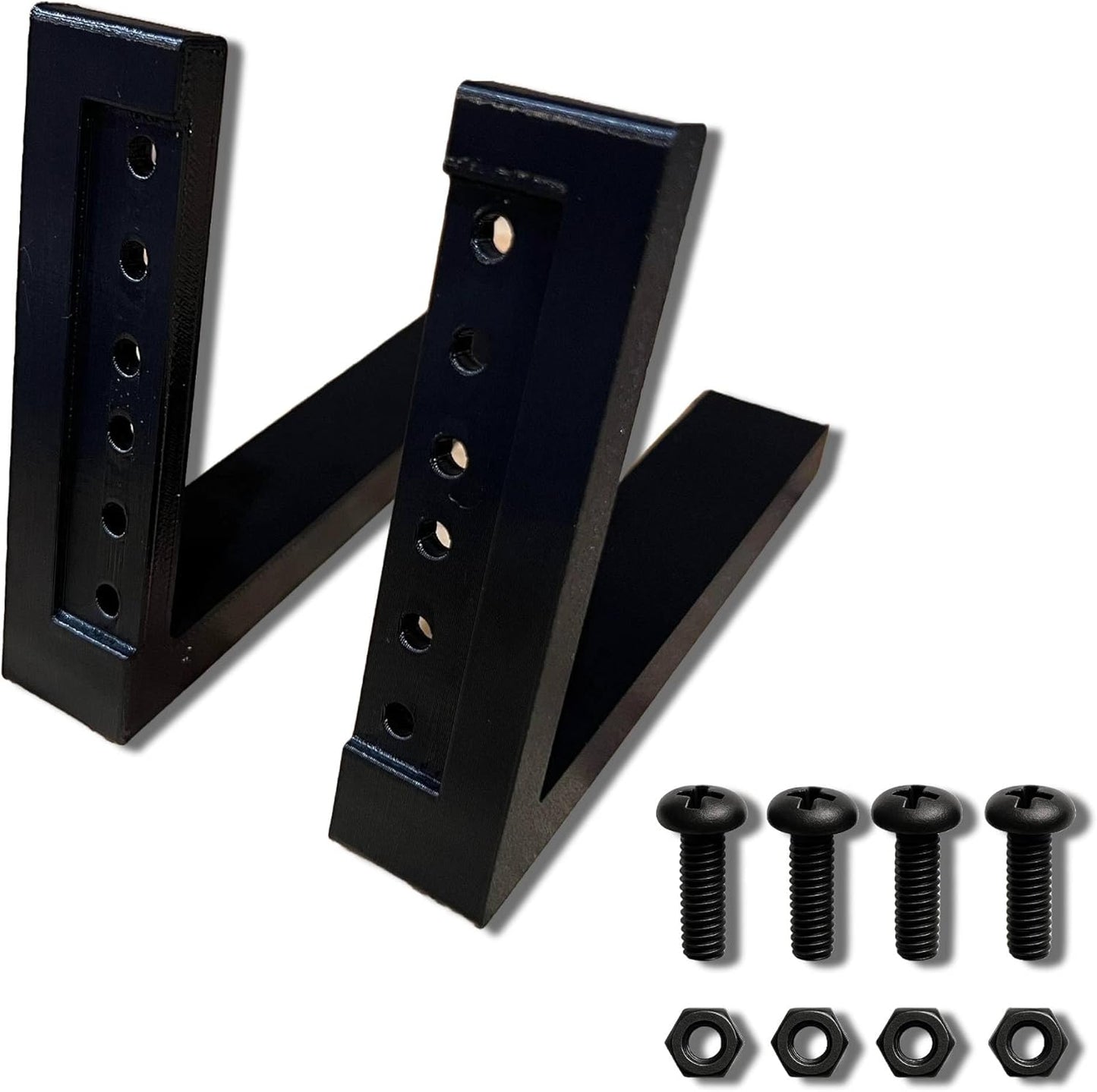 Compact 2U Studio Equipment Rack Pair – 3D‑Printed PETG, 4″ Depth, 20° Sloped Desktop Stand for Audio Interfaces, DJ, IT & Pro Audio – Includes Hardware – Made in USA – Black