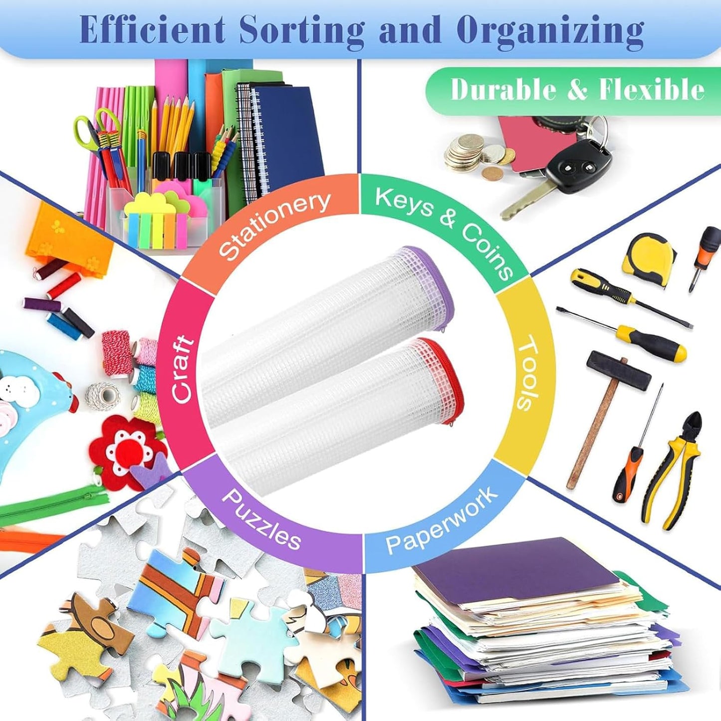 Jetec 32 Pcs Mesh Zipper Bags Toy Storage Bikini Organizer Bag Bolsas para Guardar Trajes De Baño Waterproof Zipper Reusable Pouch Puzzle Multipurpose for Storage Office(Stylish Color,9.5 x 4.5 Inch)