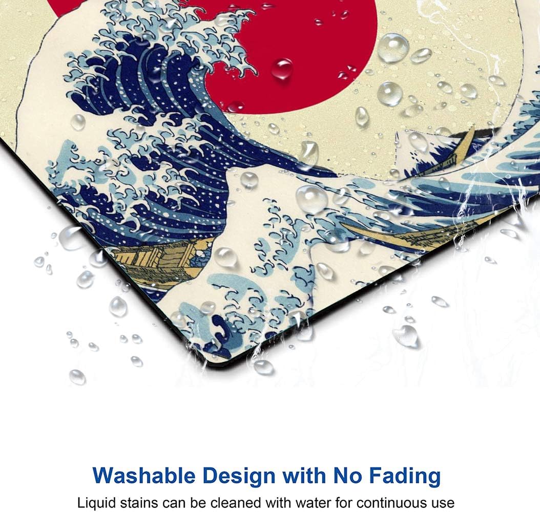 Gaming Mouse Pad,Japanese The Great Wave Off Kanagawa Mouse Pad Non-Slip Rubber Base Mouse Pads for Computers Laptop Office, 9.5"x7.9"x0.12" Inch(240mm x 200mm x 3mm)