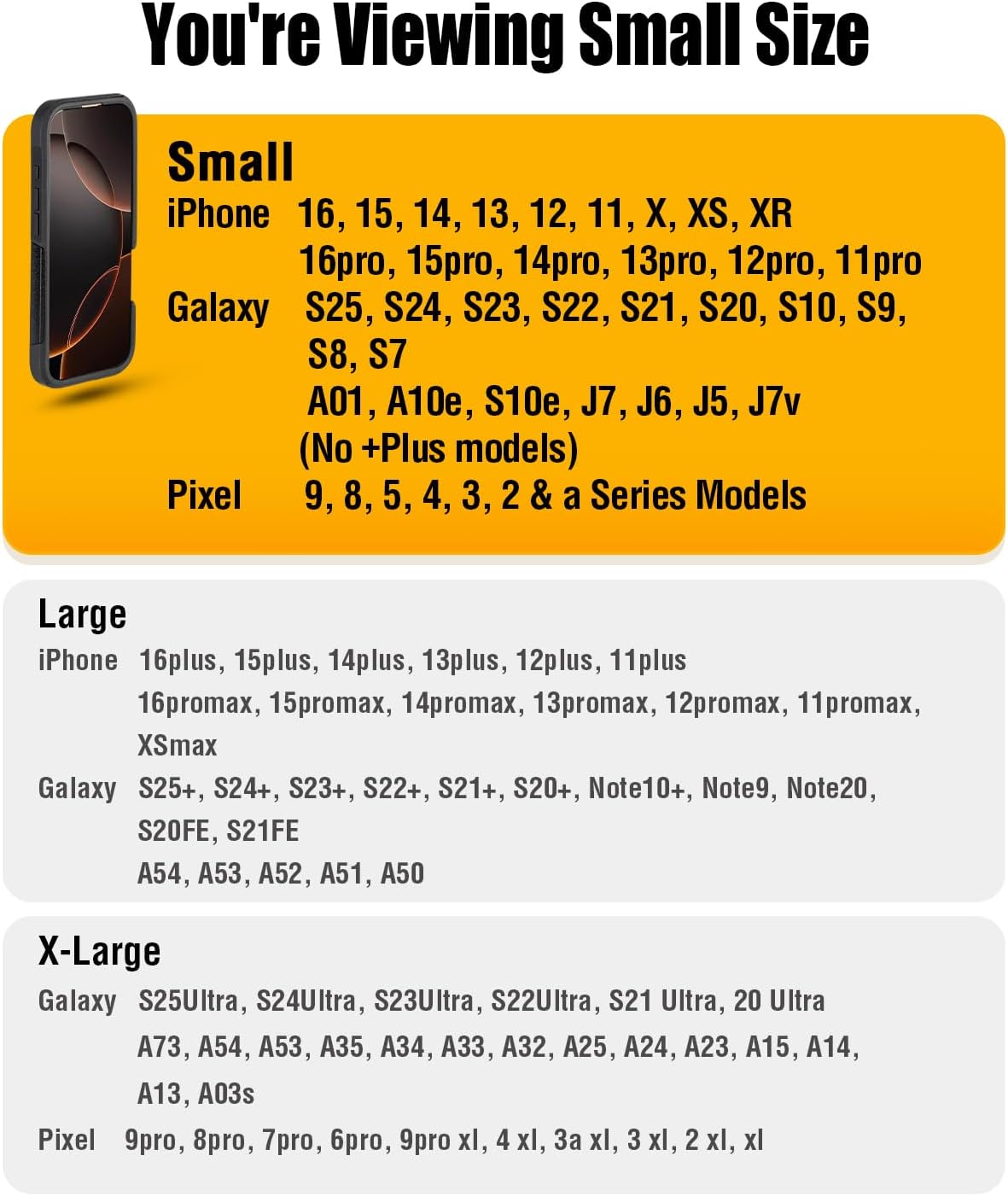 Holster for iPhone 16 16e Pro 15 14 13 12 11 10 XR Xs X, Samsung Galaxy S25 S24 S23 5G - Cell Phone Belt Holder Case with Clip - ID Card Magnetic Pouch - Brown