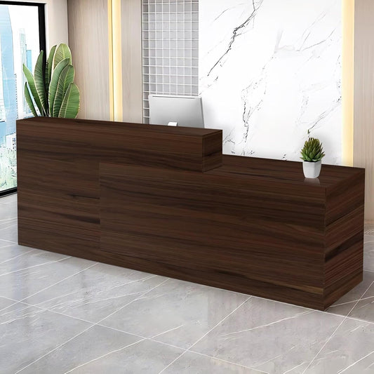 Reception Desk with Counter Modern Checkout Counter with Lockable Drawer Keyboard Tray Receptionist Desk for Office Salon Reception Table B Right 55inch/140cm