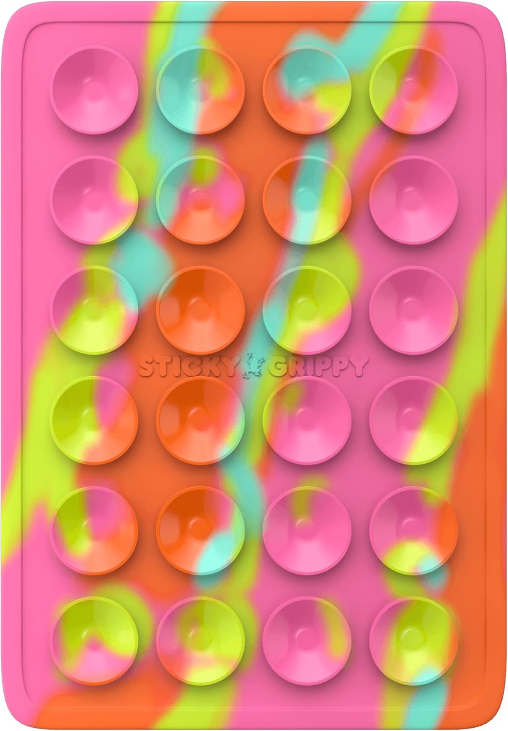 Suction Phone Case Mount, Sillicon Adhesive Phone Accessory for iPhone and Android, Hands-Free Fidget Toy Mirror Shower Phone Holder, Tiktok Videos and Selfies (Rainbow)